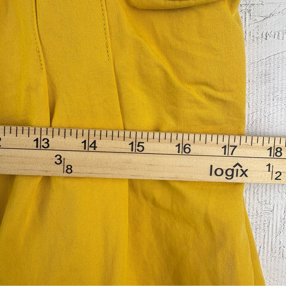Sadie & Love Yellow Belted Button-Front Women's Midi Skirt W/ Pockets Sz Small - Picture 6 of 8